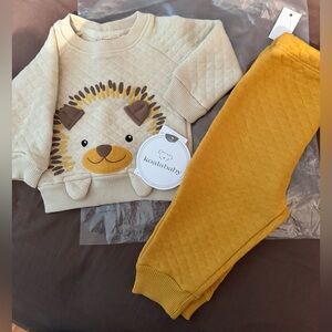NWT Koala Baby 2 piece Beige/Tan outfit. Size 0-3 months.